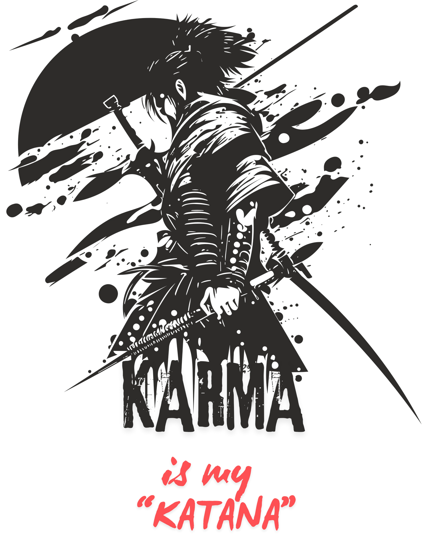 Karma is My Katana – Samurai Warrior Graphic T-Shirt | The Bairagi - the bairagi